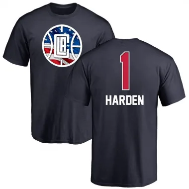 Navy Men's James Harden Los Angeles Clippers Name and Number Banner Wave T-Shirt