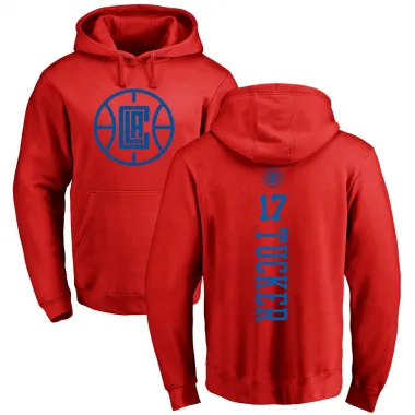 Red Men's P.J. Tucker Los Angeles Clippers Branded One Color Backer Pullover Hoodie