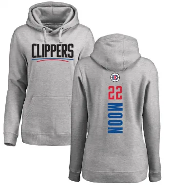 Women's Xavier Moon Los Angeles Clippers Branded Ash Backer Pullover Hoodie